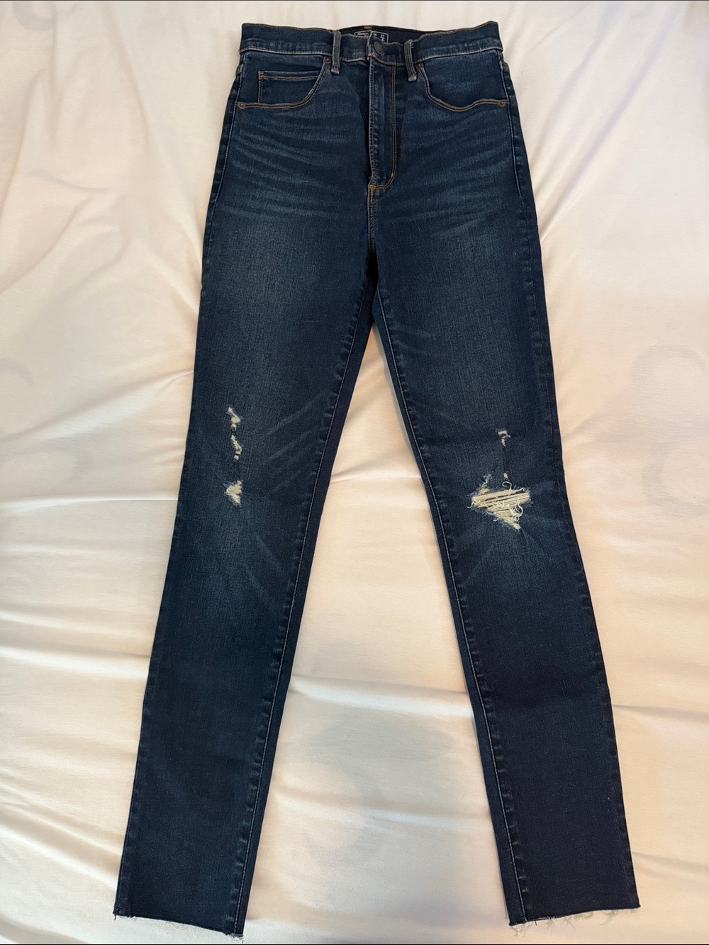 Abercrombie & Fitch Dark Blue Skinny Distressed Jeans